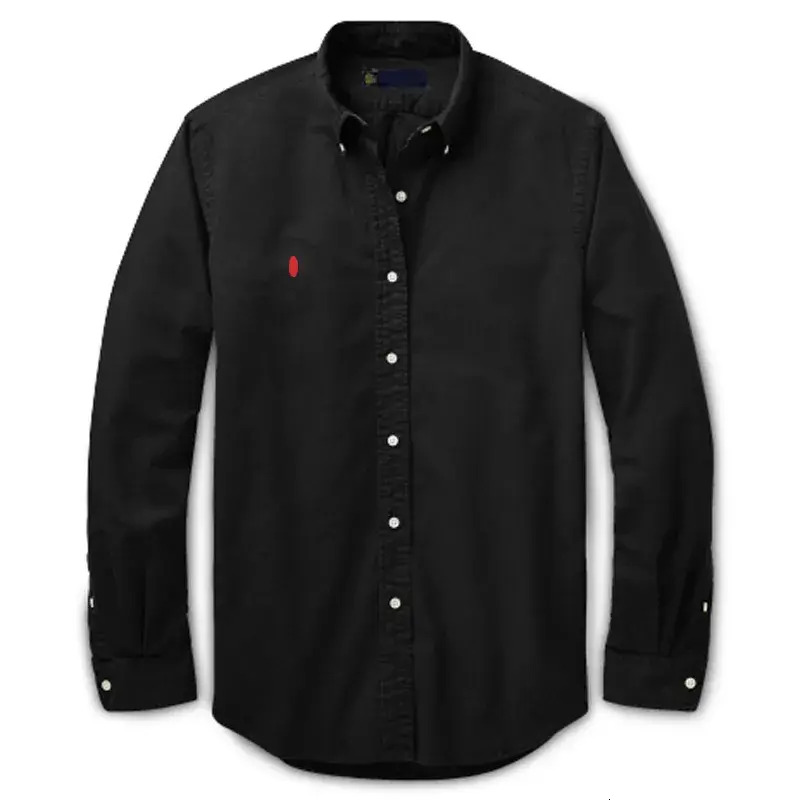 Ralfs Laurent Shirt Men Designer Tshirt Summer Horse Embroidery Polos Shirt Tops Streetwear Solid Color Blouse Business Leisure Oxford Textile Butto