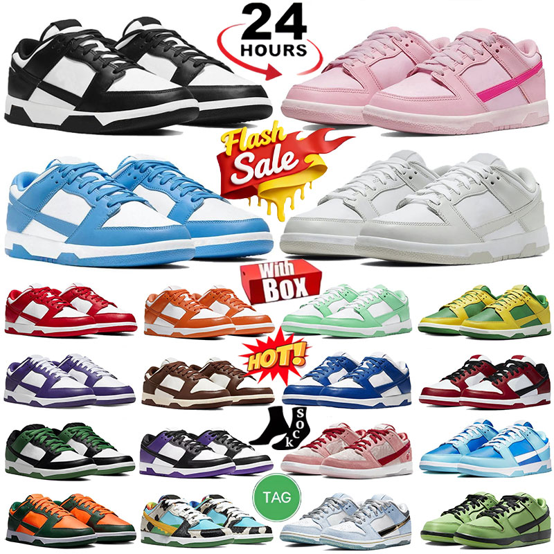 With Box Designer shoes Flat Sneakers Casual Shoes White Black Panda Low Shoe Photon Dust University Blue Grey Fog Triple Pink Red Green Mens Womens