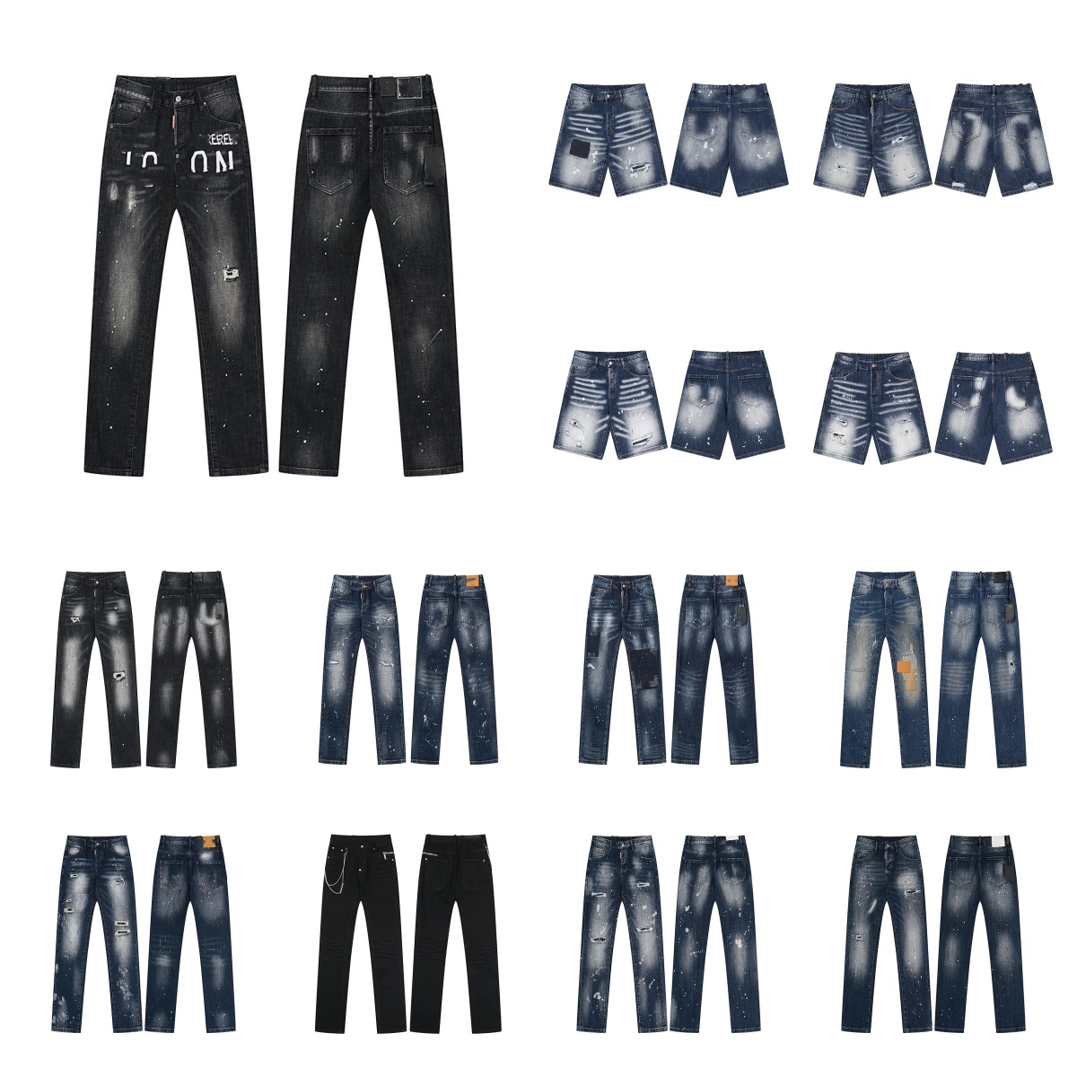 designer Black Hip Hop Rock hot D2jeans Uomo Knee jnco Casual Embroidery y2k Luxury Ripped pants for mens Womens jeans