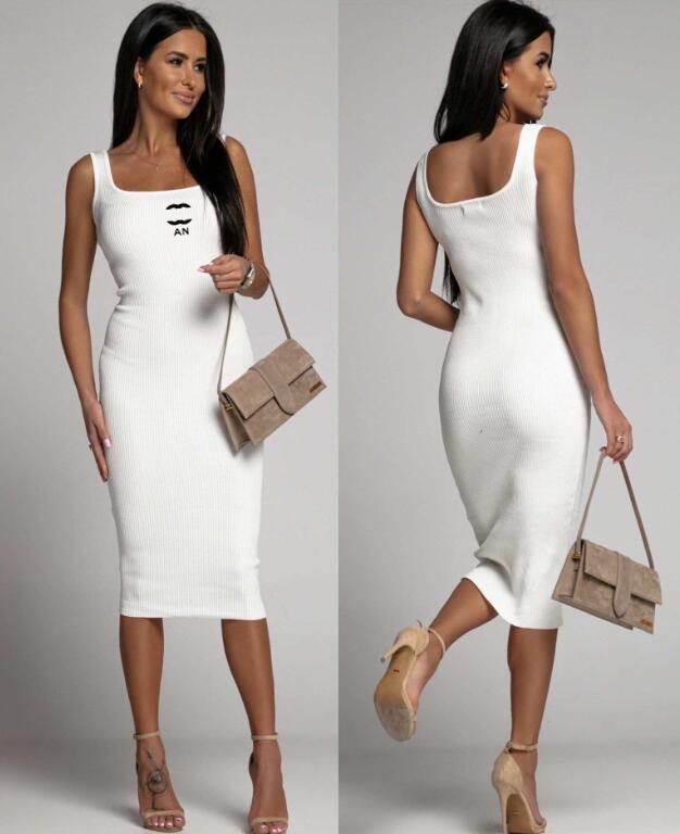 Summer women designer basic casual dress woman slim fit brand vest long skirt part club female charming woman clothing
