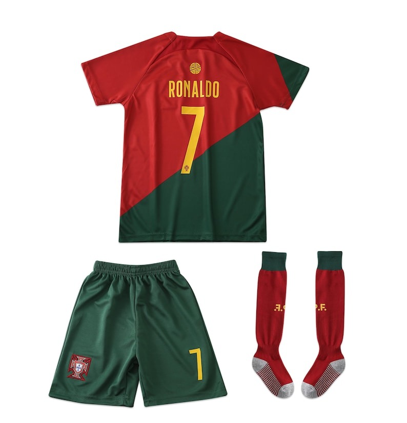 Cadeau d'uniforme de football pour jeunes, ensemble de maillots pour enfants Ronaldo #7