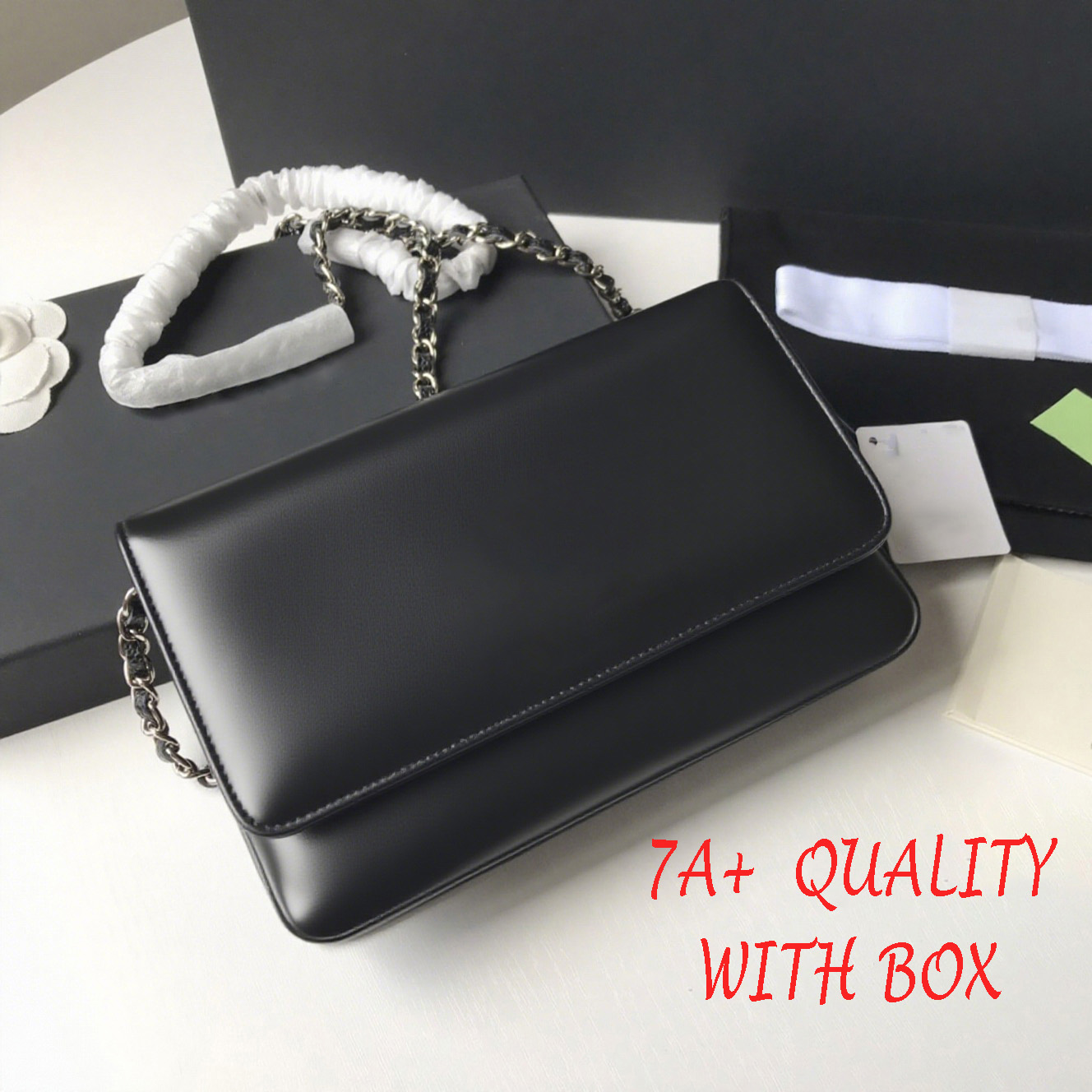 Designer Sacs à bandoulière en cuir WOC Mini portefeuille sur la chaîne Femmes Corss Body Sac Porte-carte Vintage Flap Pochette Sac Sacoche Dicky