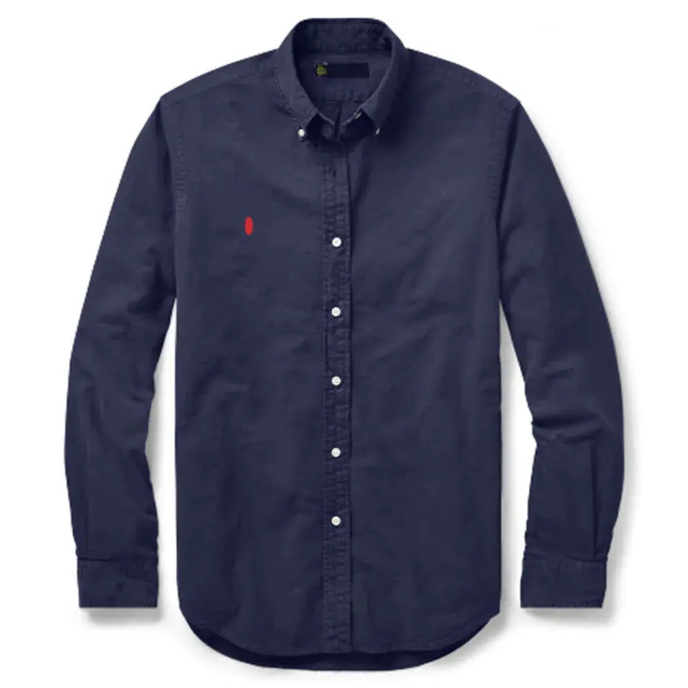 Ralfs Laurent Shirt Men Designer Tshirt Summer Horse Embroidery Polos Shirt Tops Streetwear Solid Color Blouse Business Leisure Oxford Textile Butto