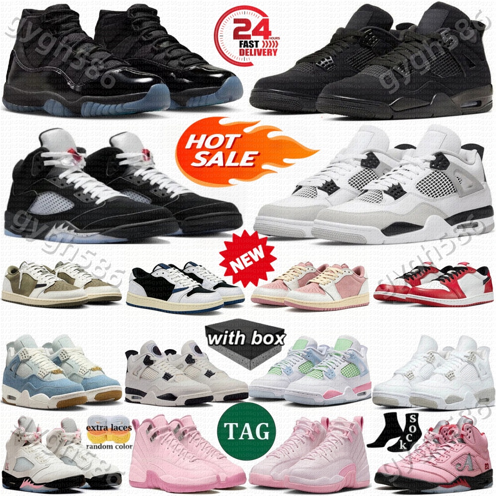 Basketball shoes 4s 5s 11s 12s Gamma Blue 11 Black Cat 2025 Imperial Purple Thunder Metallic Reimagined Pearl White Oreo Valentine's Day wit-image-890589321