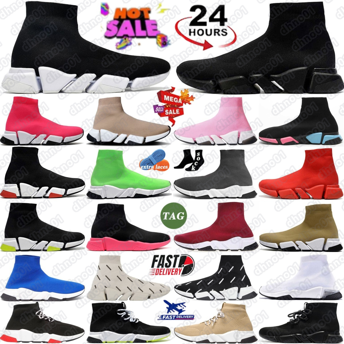 Speed sock shoes sneakers designer speeds Trainer socks Lace Up Graffiti Trainers women men Black White Beige Shiny pink red beon grey jg9S#-image-971865067
