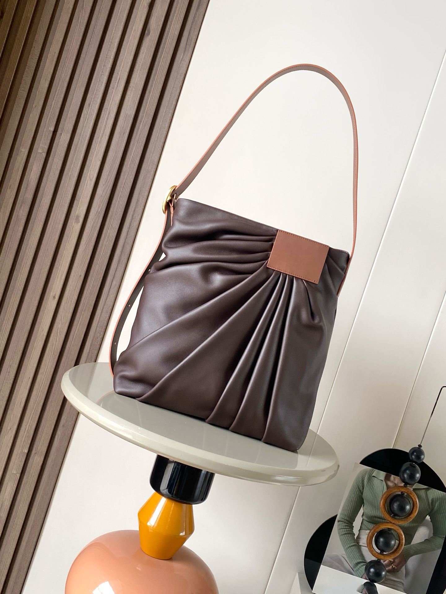10A Mirror Quality Designer Bag Draped Handbag Shoulder Bag High Version 26 New Skirt Bag Niche Design Pleated Soft Cowhide Single Crossbody Underar