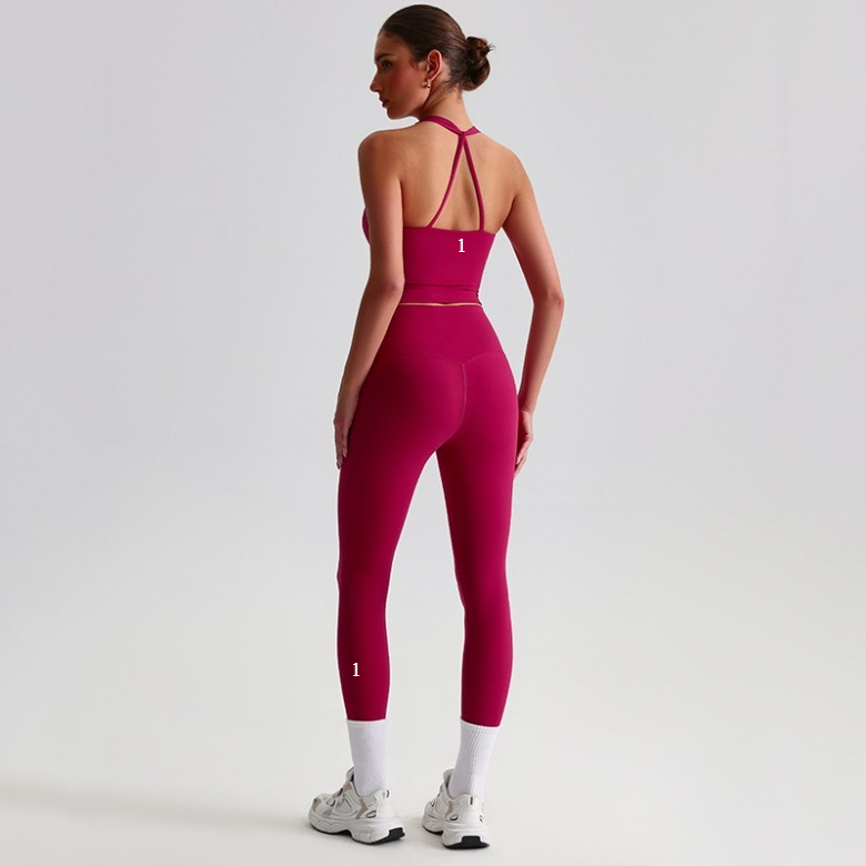 Ensemble deux pièces de Yoga pour femmes, soutien-gorge et Leggings, taille haute, costume de gymnastique, survêtement de Fitness