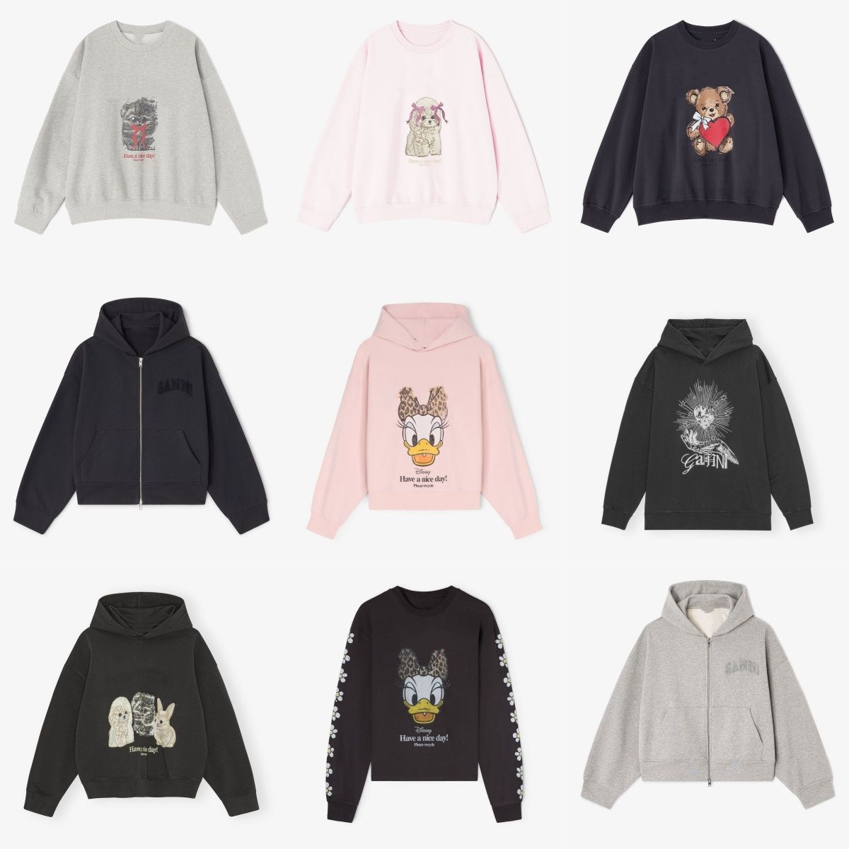 26SS Women Desginer gannihoodie Fashion Cotton Hooded New Classic Letter Print Wash Water Stir Fry Color Snowflake Loose Womens Sweatshirt Hoodie