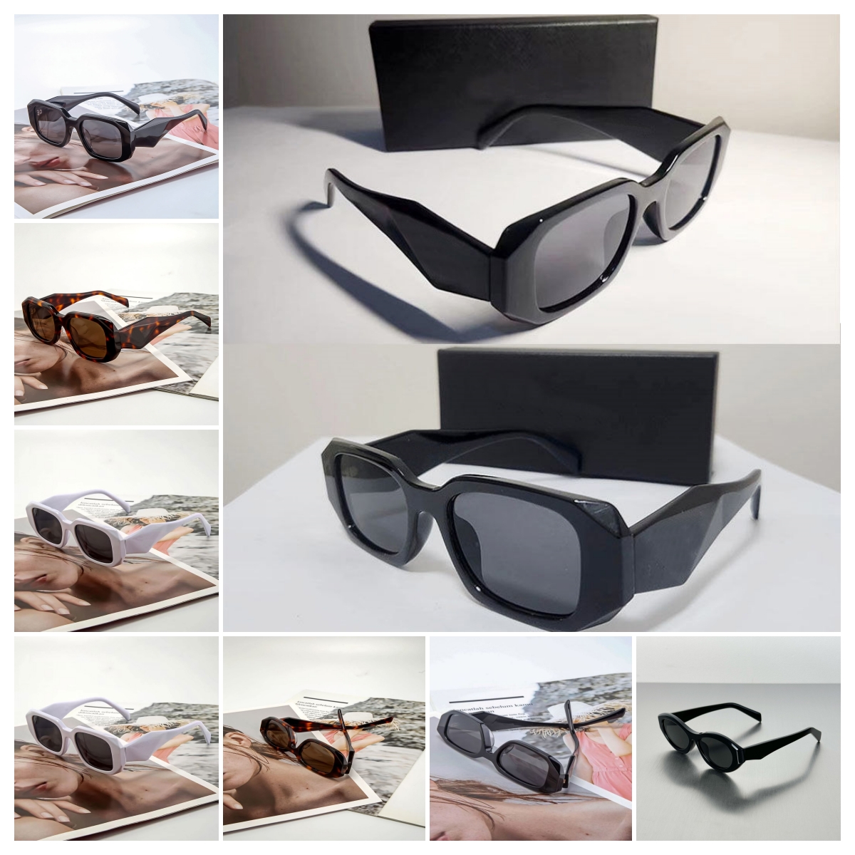 Black Sunglasses Designer Fashion Eyewear Glasses for Woman Mens Rectangle Full Rim Safilo Eyeglass Luxury Brand Man Rays Occhiali Driving Beach