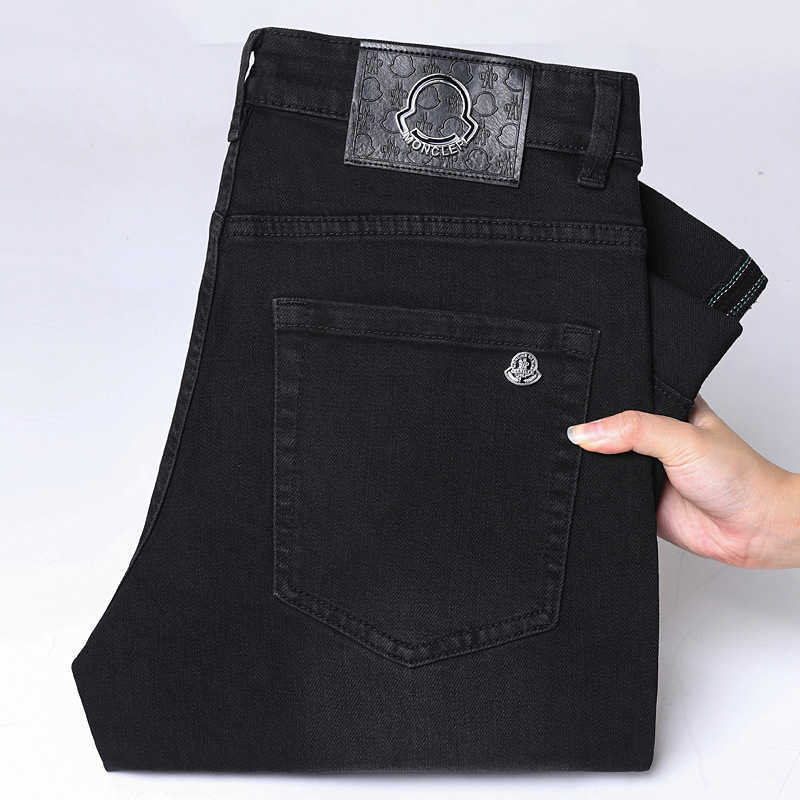 Black Brand Jeans Mens Slim Fit Small Straight Elastic Autumn Winter New European High-Quality Casual Fashion Style L260203 L260203