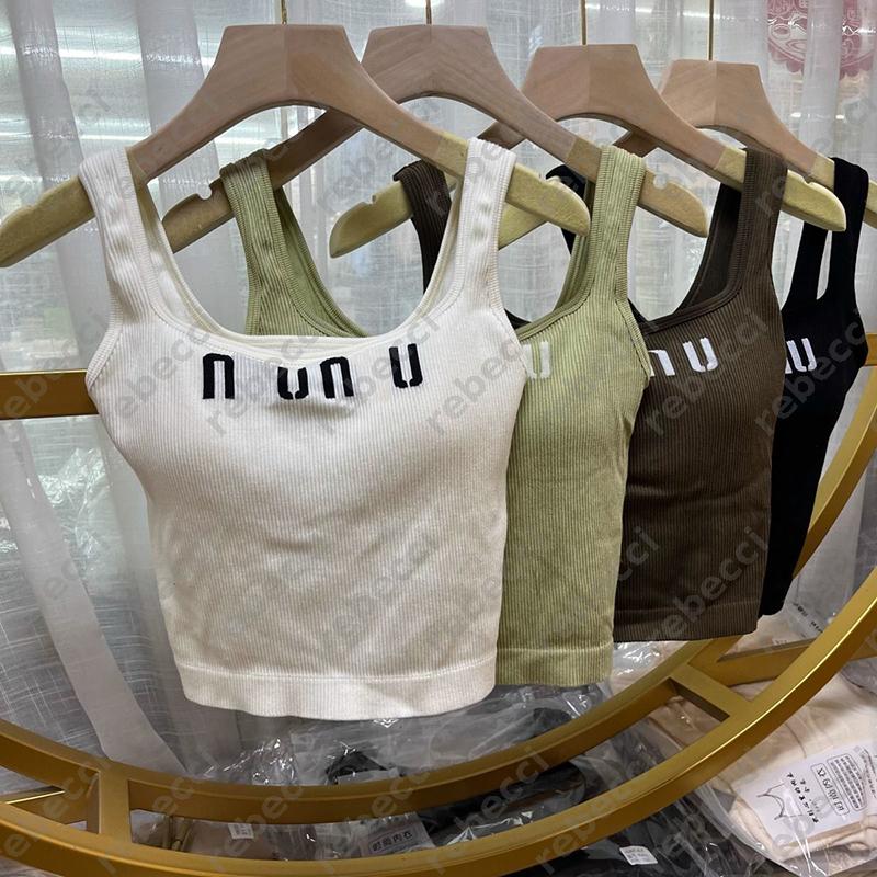 Womens Summer Letter Print Tank Top summer clothes women shirts Ice Silk Ribbed Sleeveless Crop Tops with Built-in Bra Camisole for Daily Sports Wea