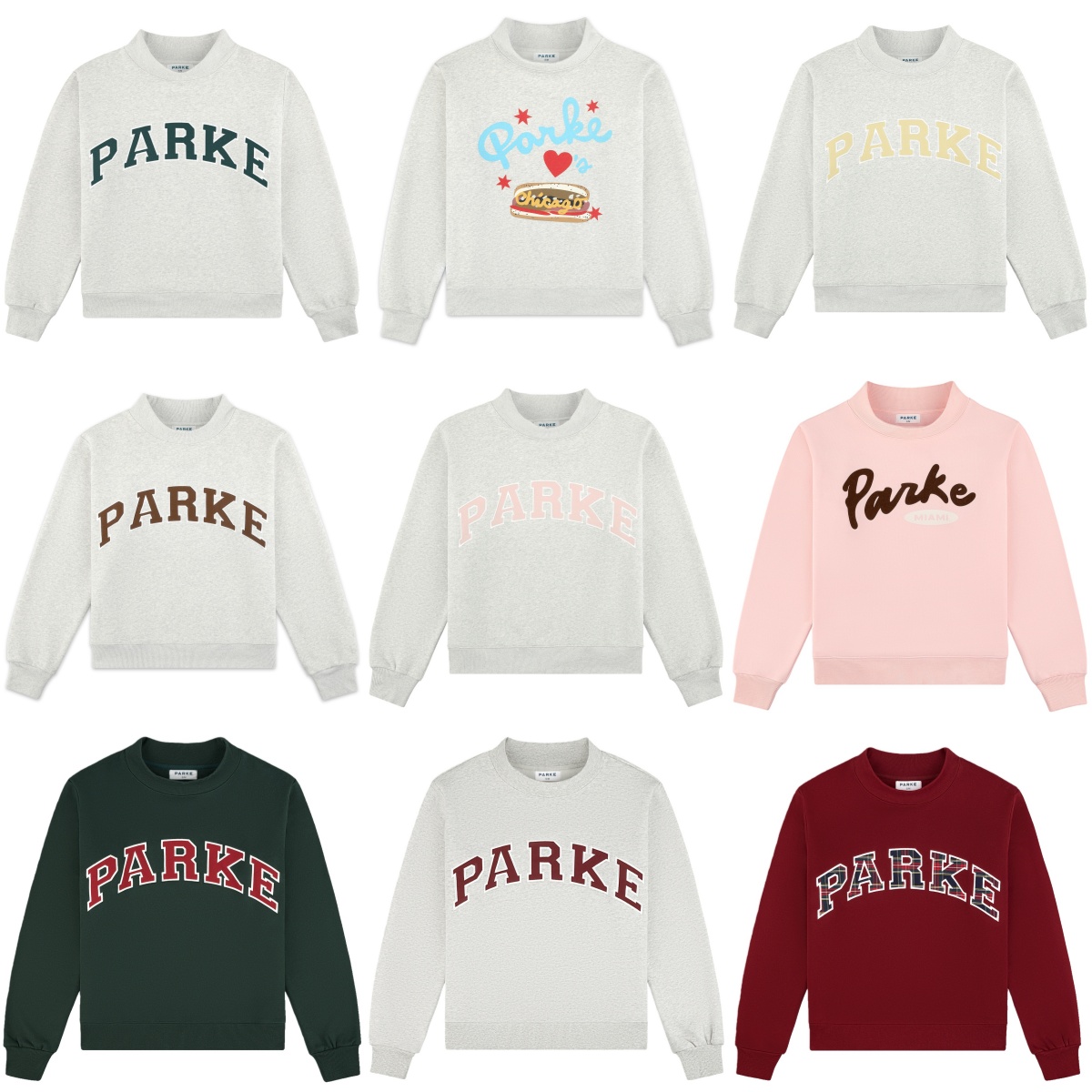 Parke OG Varsity Mockneck Sweatshirts Classic Cotton Sweaters PARKE Women Designer Loose Cozy Vibes Hoodies-image-918347552
