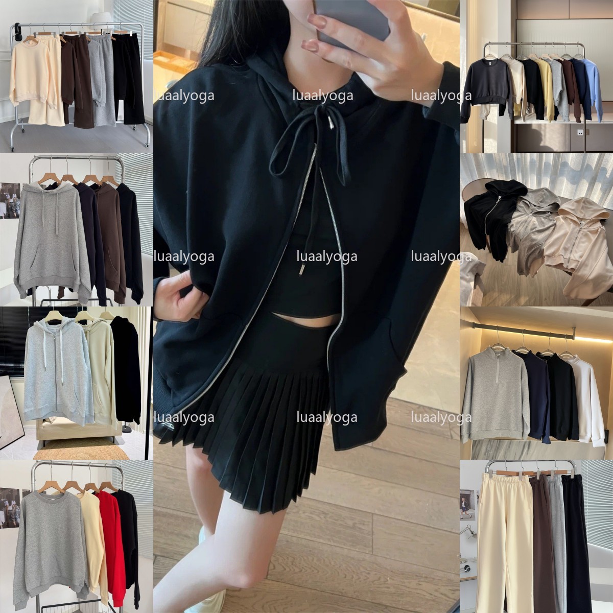 Designer 3D label Yoga Sets Sweatshirt CREW NECK PULLOVER Women Clothes Sport Jumper Sweatwear Unisex Casual SweatTops Lover Sportswear Pairs Wel-image-1079937783