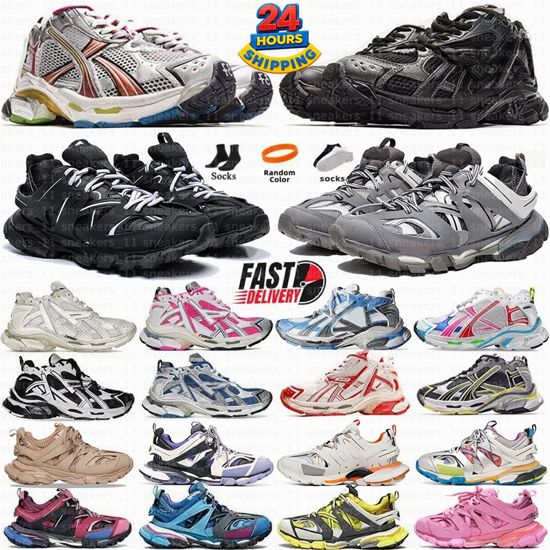 Designer Shoes Runners 7.0 7.5 Track 3.0 Sneakers Platform Paris Triple White Black Multicolor Pink Blue Grey Nylon Printed Mens Women Trainers T