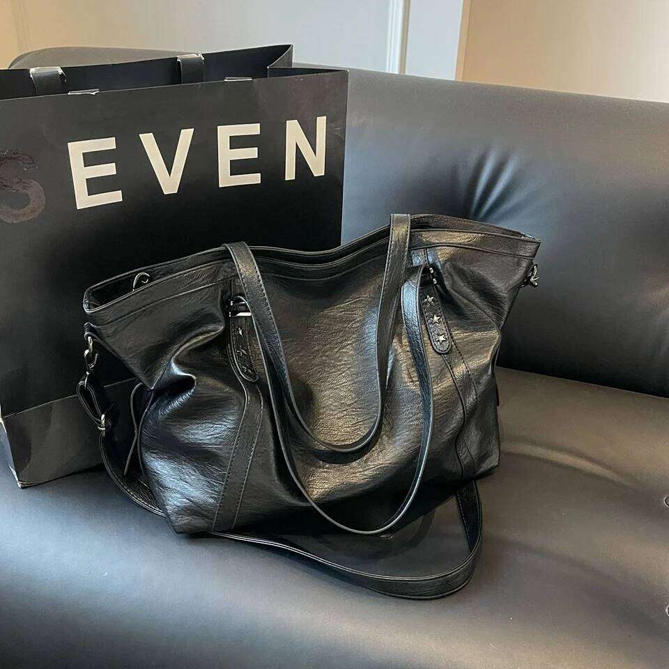 Big Black Shoulder crossbody Bags for Women 2025 Hobo Shopper Sac Solid Color Quality PU Leather Handbag Lady Travel Tote Bag H260822