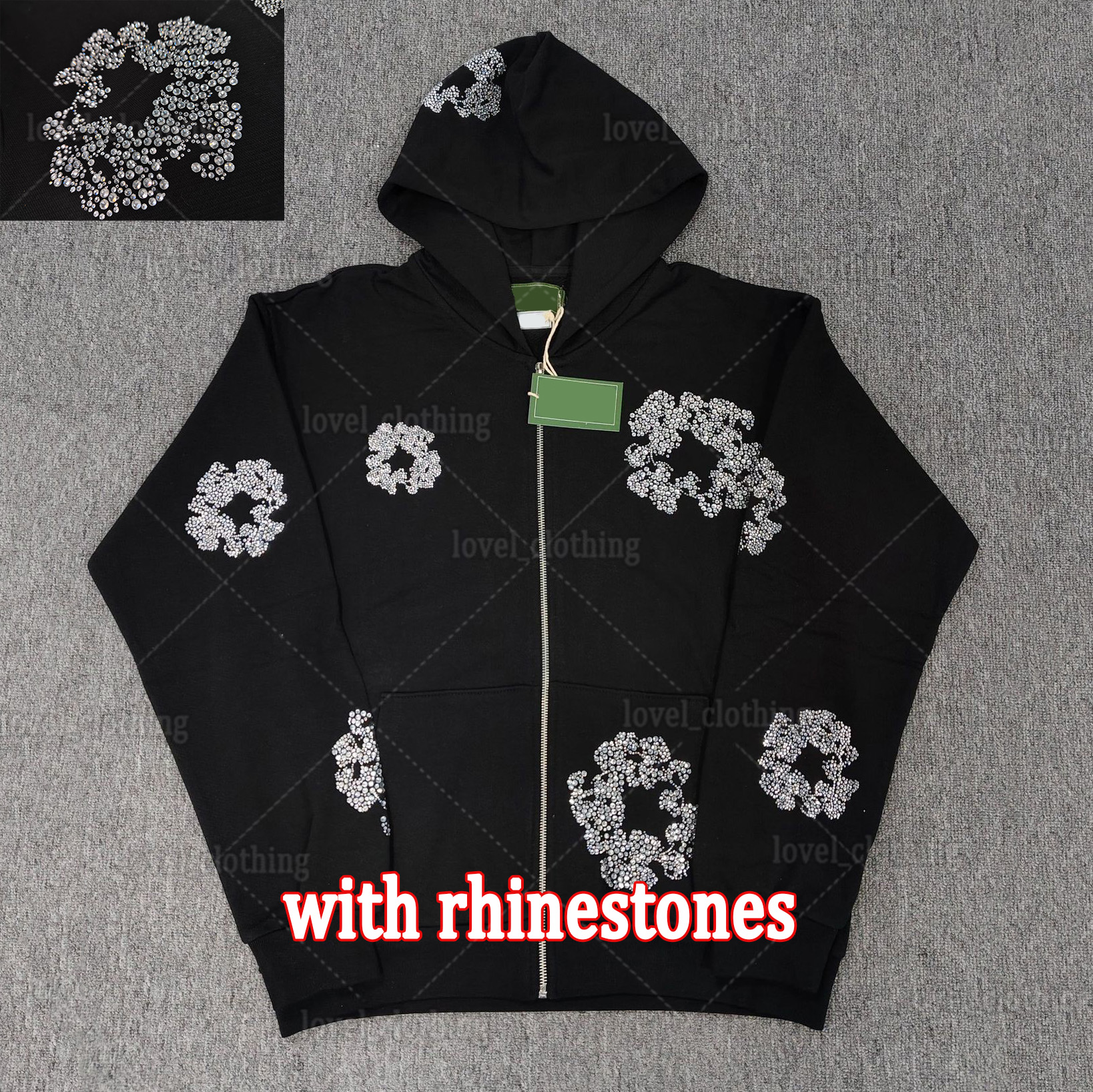 Designer Denim Tears Sweats à capuche Hommes Hondies Sweat à capuche imprimé Hiphop Sweat-shirt Couronne Coton Survêtement Mens Femmes Denim Mous