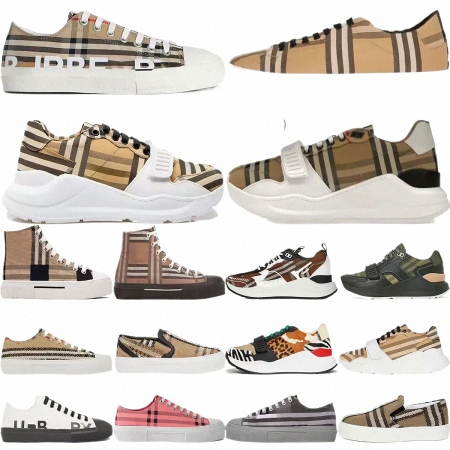 vintage ramsey Designer sports shoes luxury men Check leather canvas Striped checkered sports shoes women Regis cotton Designer Fashion motion Casua