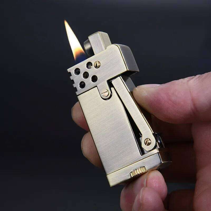 Vintage Nostalgic Petrol Trenche Kerosene Retro Gasoline Flint Side Pressure Ignition Cigarette Lighter S260207-image-1094358574