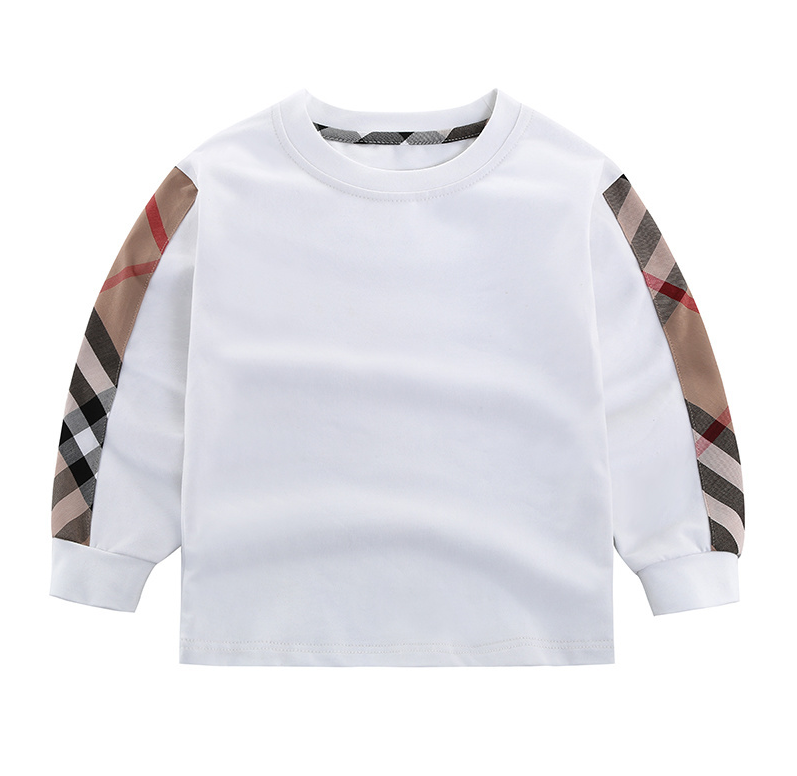 Designer Kids Plaid T-shirts Lovely Boys Spring Autumn Long Sleeve T-shirt Children Tops Tees Child Clothing