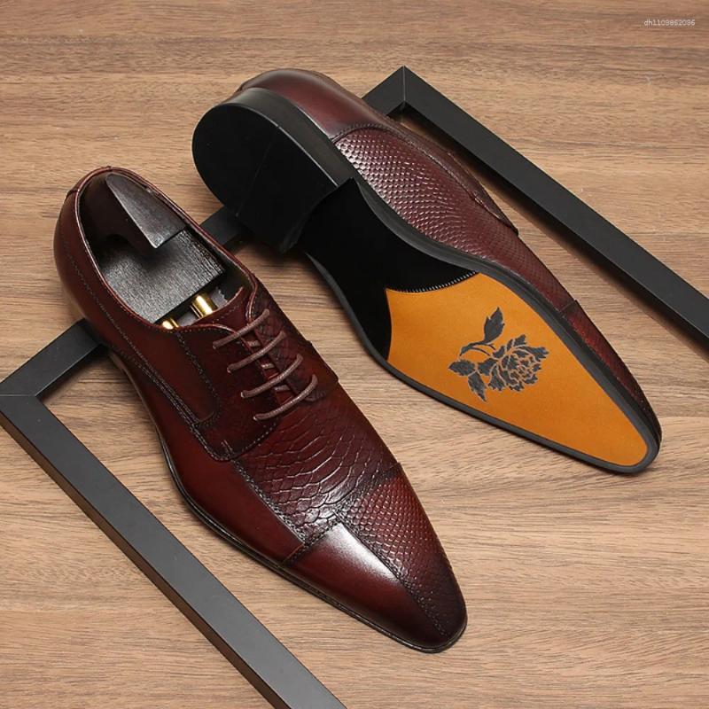 Dress Shoes Men Dressing Formal For Men's Casual Shoe Leather Social Wedding Designer Pointed Toe Black Office Spring Brand 2026