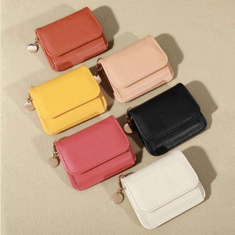 Portefeuille solide couleur pièce de monnaie clé rouge à lèvres multicolore en cuir Pu décontracté peau de vache Mini sac à main pour dames Z2602