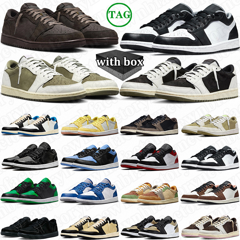 With Box Designer Basketball 1 1s Shoes sneakers for mens womens low Gold toe cool grey White black trainers Sports runners outdoor size 36-46