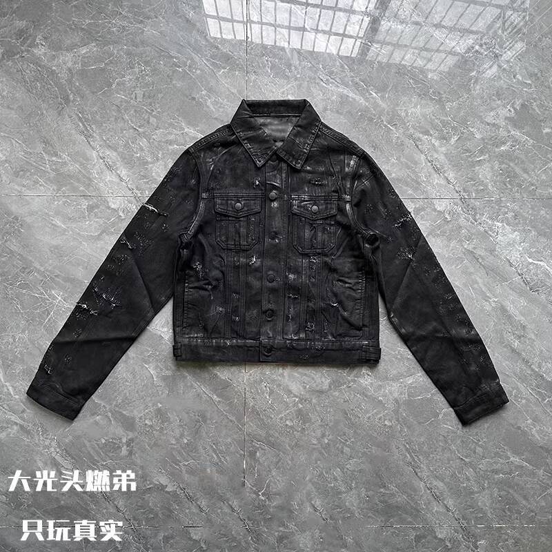 Denim Mens Jackets Handmade Coated Waxed Jacket Archive High Street Slim Fit Short Jacket M260727