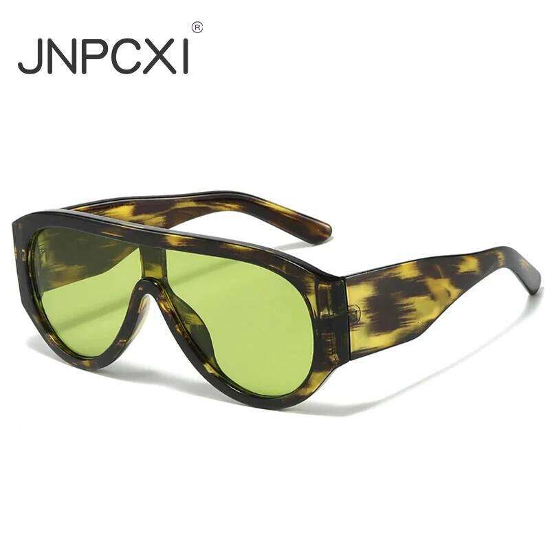 2026 JNPCXI Fashion Oversized Pilot Women Sunglasses Retro One Piece Red Green Shades Uv400 Men Gradient Sun Glasses 26Y0205 Free Shipping T1