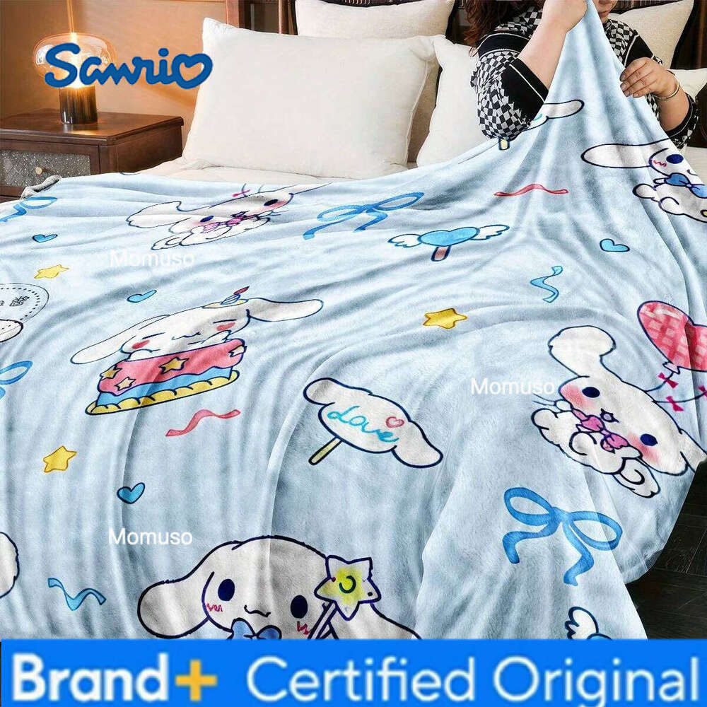 Sanrio 1pc Cinnamoroll Light Blue Blanket Soft Flannel Material Cozy Bedroom/Living Room/Camping Cover | Perfect Fan H260206-image-1095084276