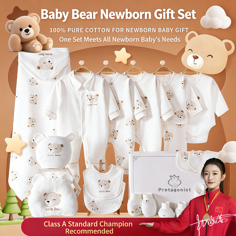 Coffret cadeau ours pour bébé, ensemble de vêtements automne/hiver, vente en gros, Support de vêtements pour bébé, personnalisation