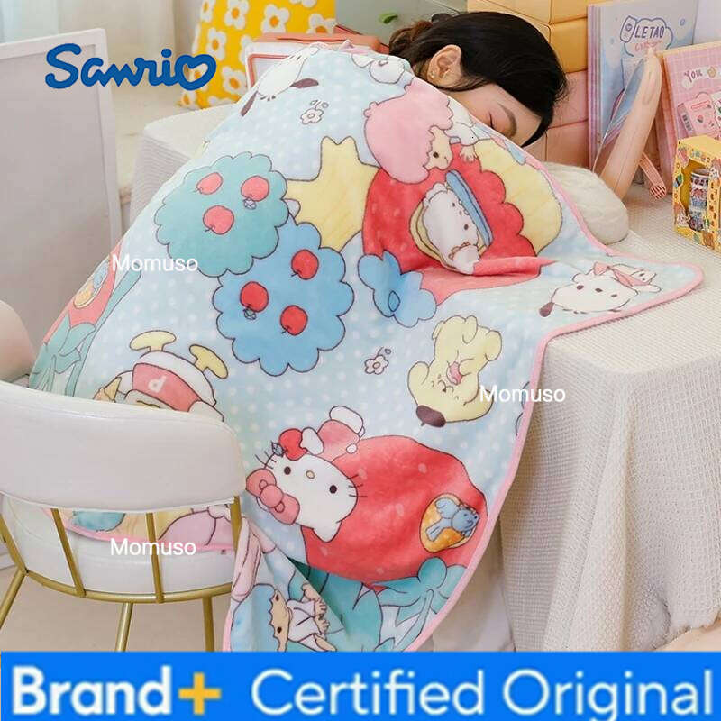 Sanrio Cinnamoroll My Melody Comfortable Japanese Style Warm Travel Cartoon Pattern Printing Flannel Blanket Bedspread H2602061-image-1095307988