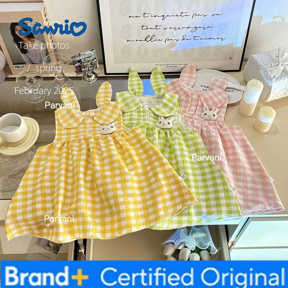 Sanrio Summer Girls '- Pull à col Peter Pan avec oreilles de lapin, jolie robe de princesse en forme de lapin pour tout-petits, vêtements pour fi