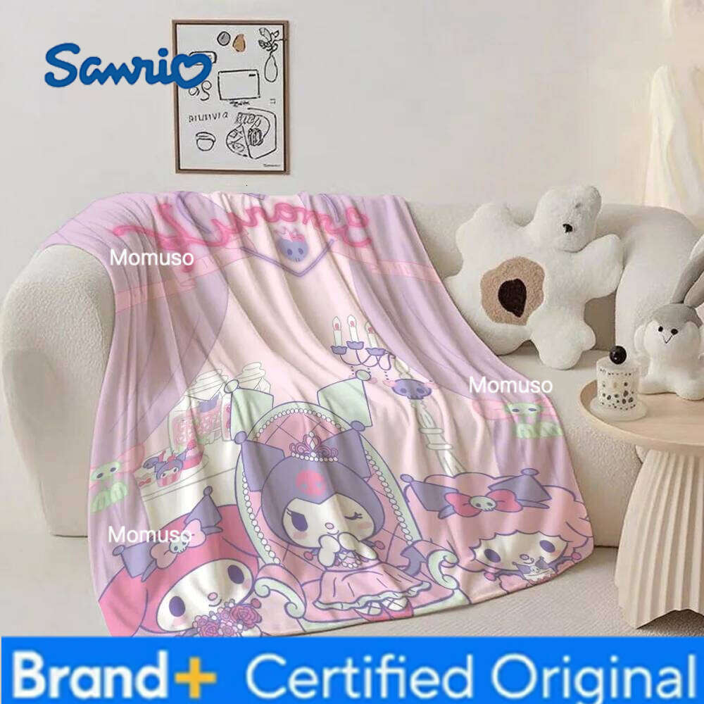 Sanrio Nap Blanket for Bed Kawaii K-Kuromi All Seasons Throw and Blankets & Throws New Year Camping Room Decoration Anime Home H260206-image-1095084292