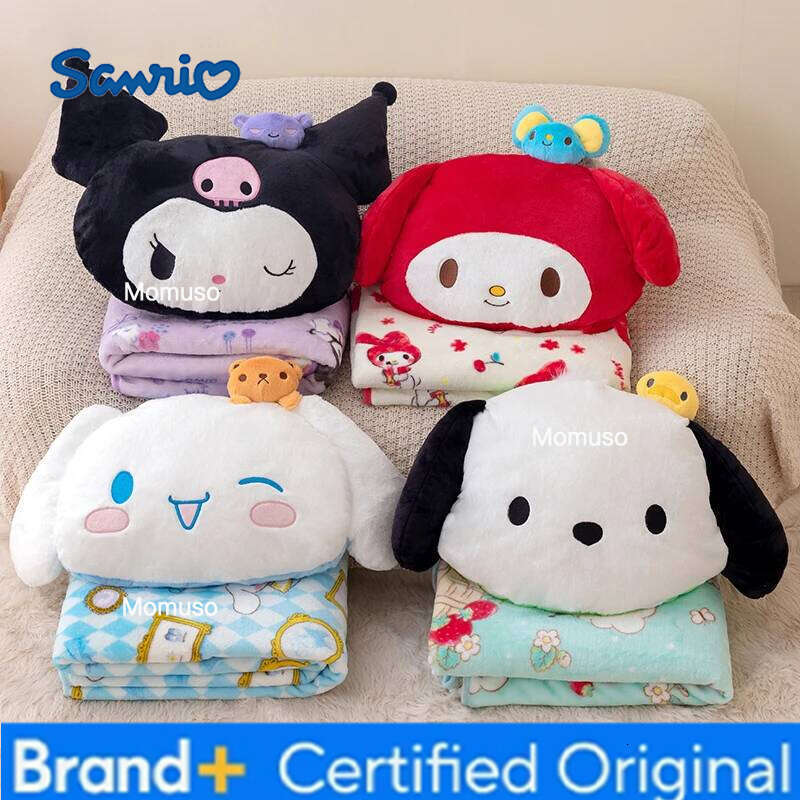 Sanrio Lovely Anime Kuromi My Melody Cinnamoroll Pochacco Back Cushion Sofa Bed Nap Warm Blanket Cuddly Pillow Gifts H260206-image-1095084501
