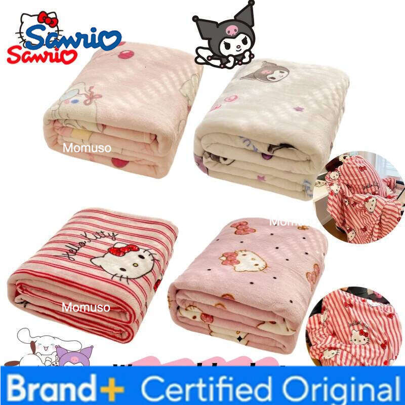 Sanrio Hello Kitty Kuromi Cinnamoroll anime character cartoon pattern cute nap girlish warm blanket bed sheet wholesale H2602061-image-1095308001