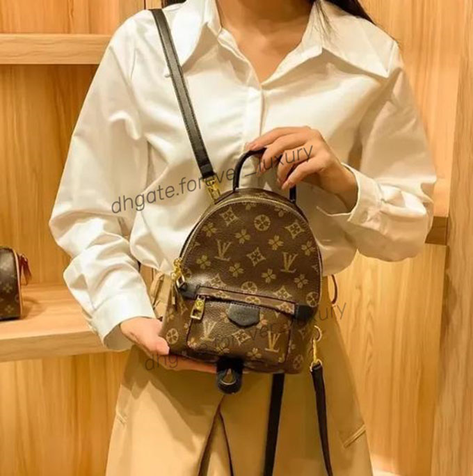 2026 Womens Mini Backpack bags 5A High Quality Arrival Leather PALM SPRINGS Fashion Designer Ladies Bags Purse teenager gilr Small Fashion Casual Sm