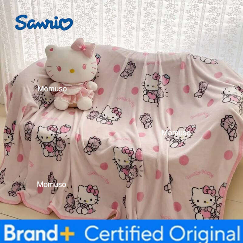 Sanrio hello kitty cartoon boy girl kuromi milk fleece double sided children's cute nap blanket sheet quilt H2602061-image-1095307778
