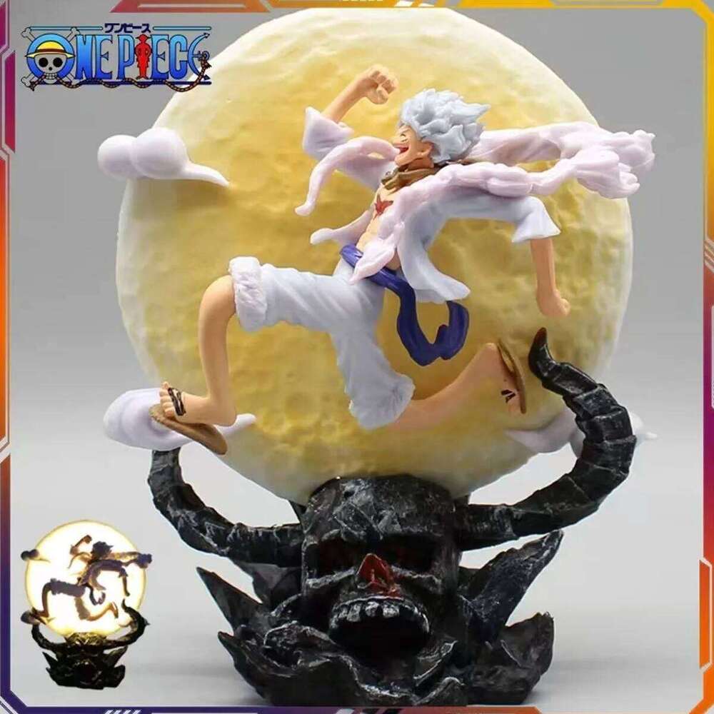 14cm One Piece Anime Fairy Nika Monkey D Luffy Gear 5 With Moon Light Action Figure Statue Model Collection Toys C260205-image-1094355783
