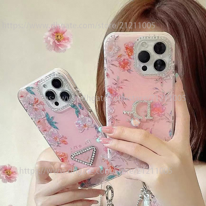 Designer Phone Case For Iphone 17 16 15 14 13 Pro Max Plus 16Pro Flash Diamond Lens Frame Phone Case Glitter Gemstone Logo 17Pro Cover 15Pro Colo