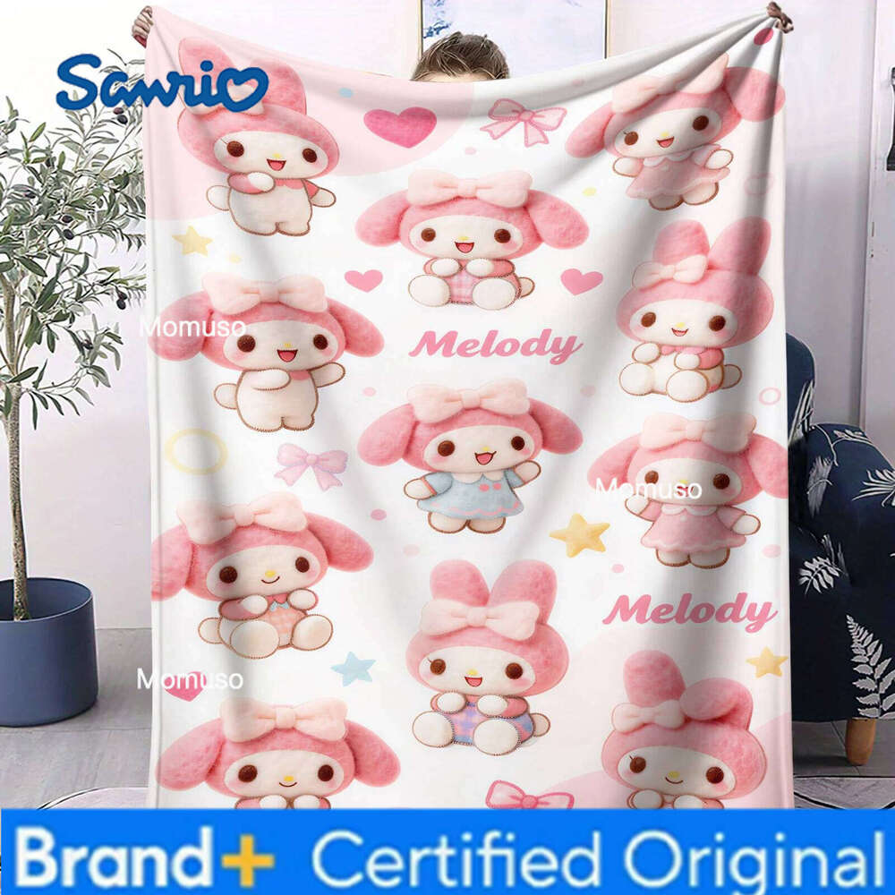 Sanrio Kitty Cute Print Ultra Soft For Office Comfort Leisure Camp Travel Multifunctional Universal Blanket Fan Gift H260206-image-1095084304
