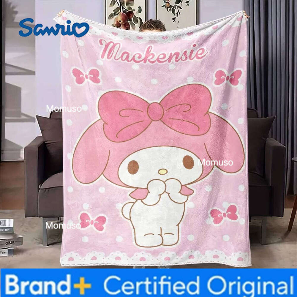 Sanrio 1pc My Melody Pink Flannel Blanket 2D Print Soft Cozy Throw for Bedroom Living Room Camping All Season H260206-image-1095084370