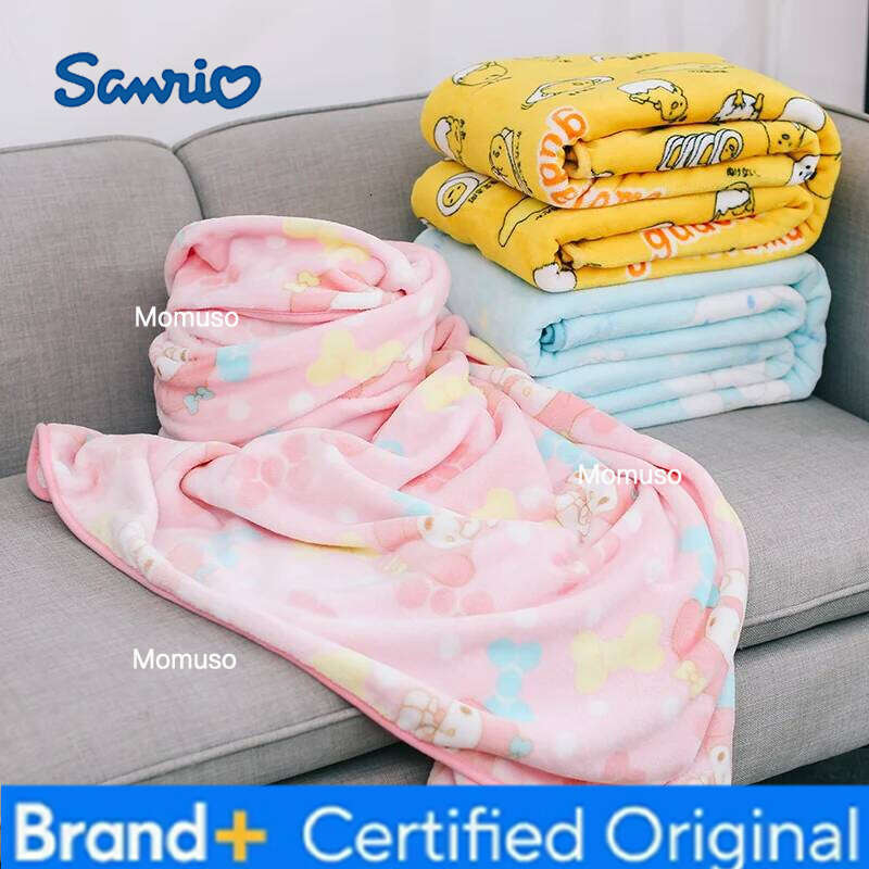 Sanrio 7 Styles Kawaii Anime Japan Bedroom Sofa Comfortable Warm Flannel Bedspread on the Bed Cover Blanket H260206-image-1095084494