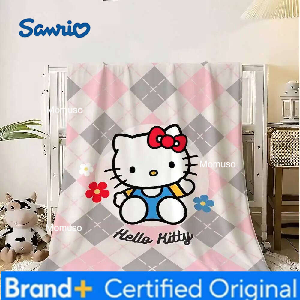 Sanrio Kawaii Hellos Kittys Decorative Blanket Bed Fluffy Plaid Luxury Bedding Sofa Blankets King Size Interior for Home Throw Knee Nap H260206-image-1095083926