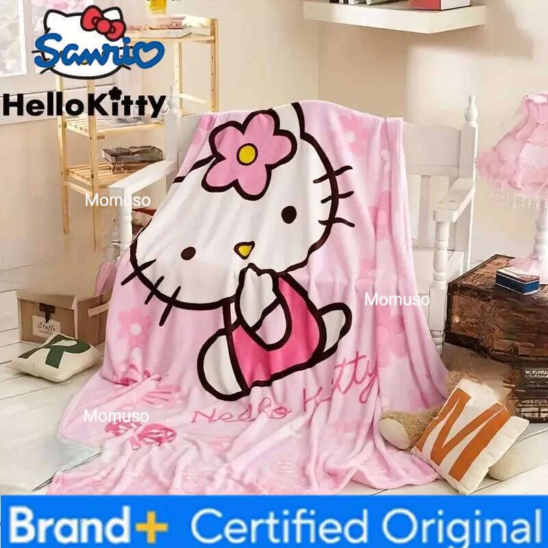 Sanrio Hello Kitty Plush Bed Sheet Children Adult Soft Blankets Cartoon Aircondition Nap Blanket Spring Fluffy Quilt H260206-image-1095084190
