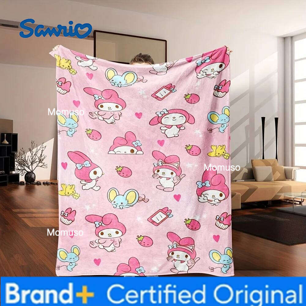 Sanrio 1pc Cute My Melody Blanket Durable Flannel Material Stylish Bedroom/Living Room Throw | Ideal Fan Gift H2602061-image-1095307728