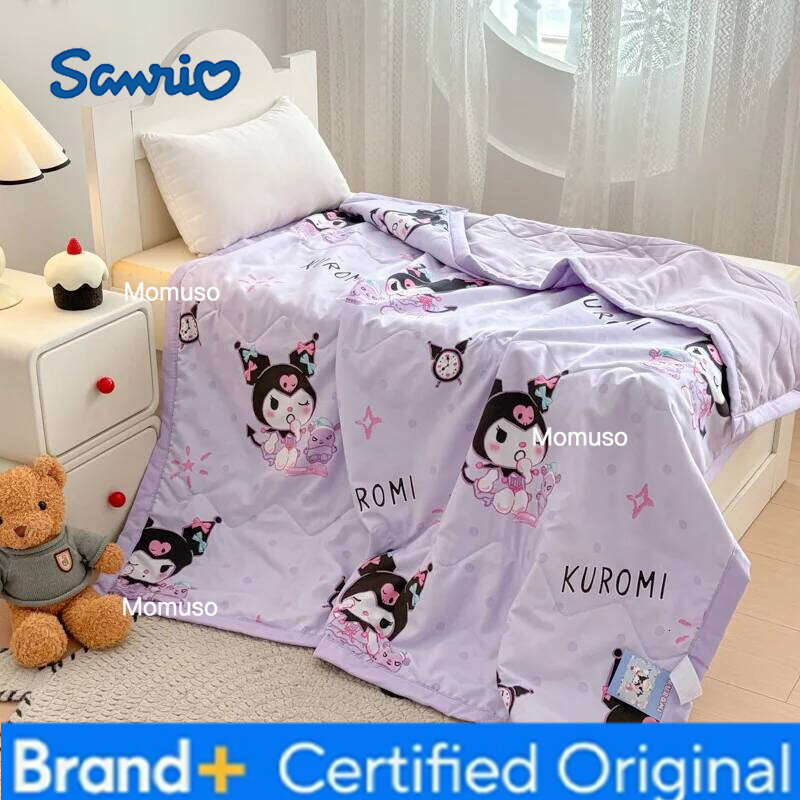 Sanrio 110*150cm Hello Kitty Summer Air Conditioning Kuromi Pochacco Cinnamoroll Melody Thin Quilt Nap Blanket H260206-image-1095084534