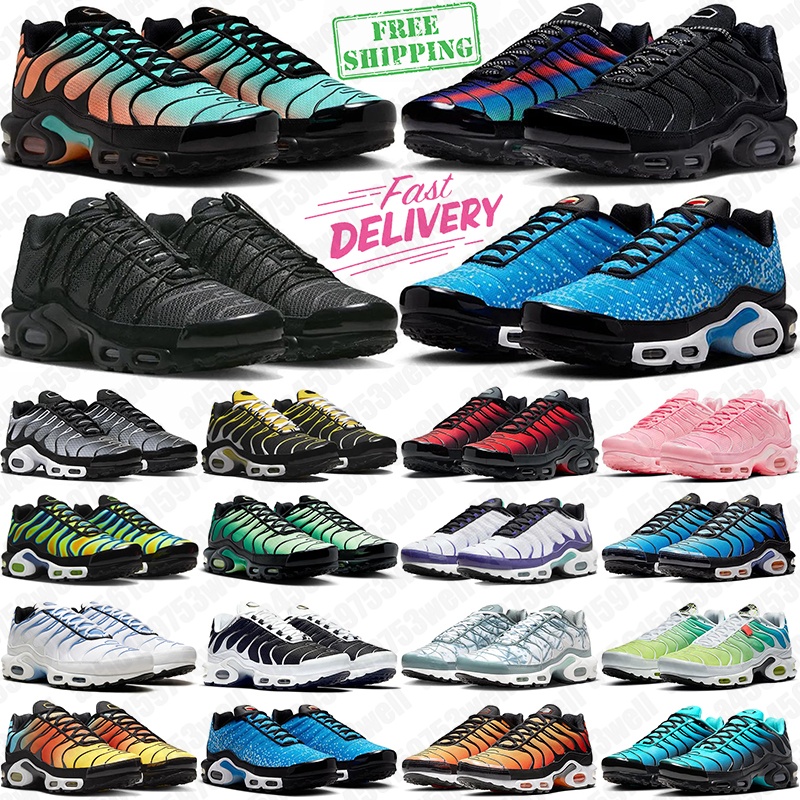 Livraison gratuite TN Plus chaussures de running sneakers designer TNS Utility Triple Black White Unity Greedy Hyper Blue baskets homme femme spo