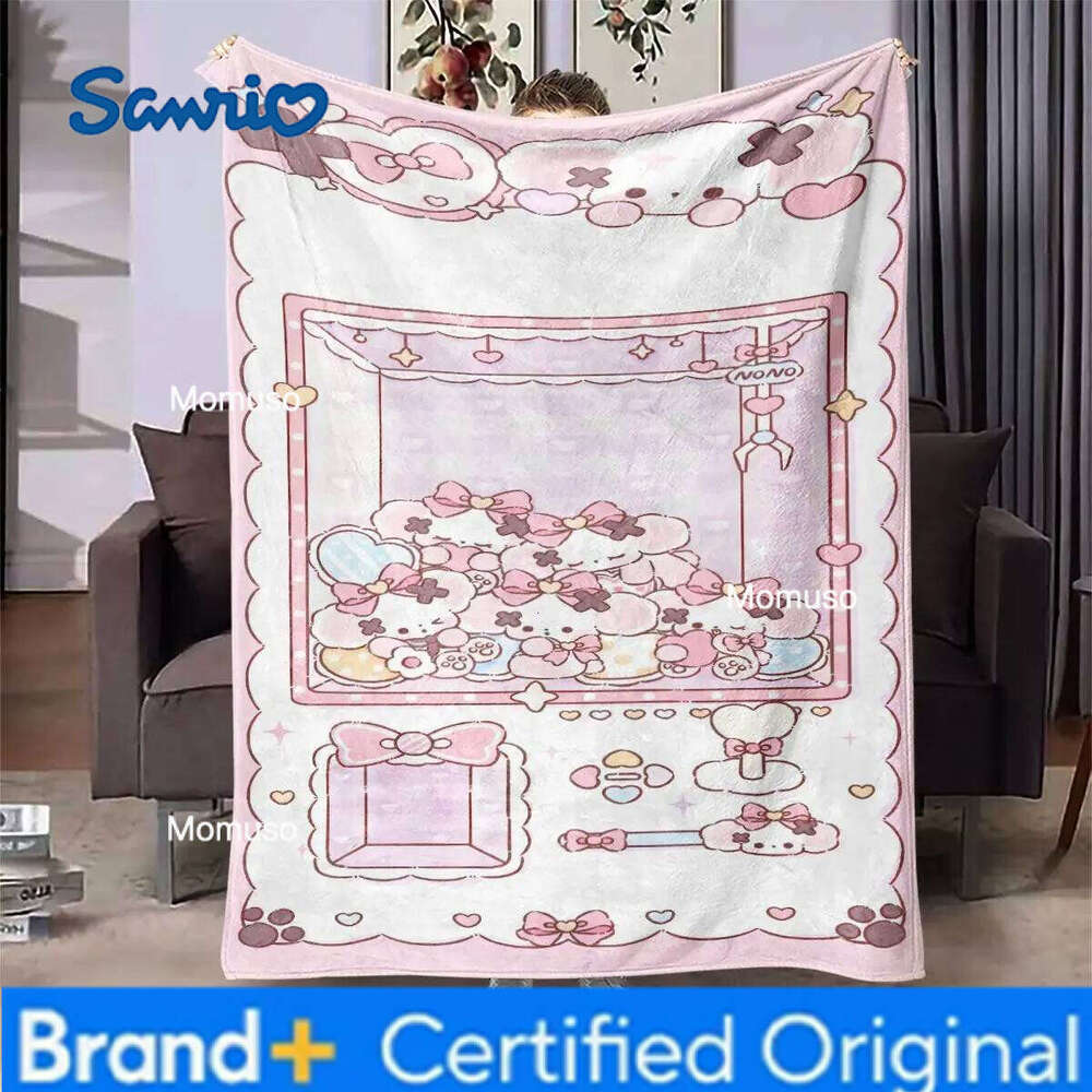 Sanrio 's Cinnamoroll-themed thin, cute, soft, and comfortable flannel air-conditioning blanket, suitable as a gift. H260206-image-1095084339
