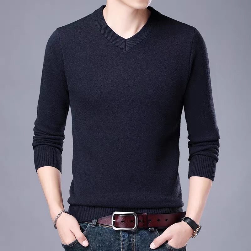 luxury premium clothing 2026 Men's Cashmere Sweater Thick Semi Turtleneck Winter Knit Top Warm Wool Pullover