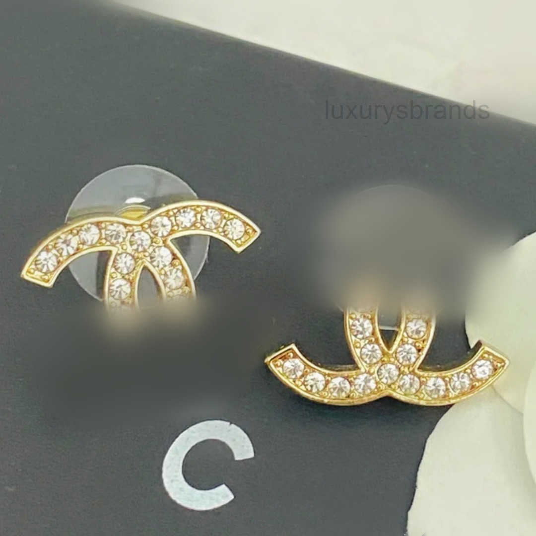 Top Quality Stud Fashion stud earrings woman designer earring multi colors c letter women dia Wedding Gifts jewelry 6BS2